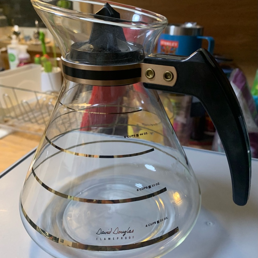 Glass Coffee Carafe with Black Handle